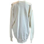 Vintage 80’s Hand Painted Floral Grandma Crew Neck Sweatshirt Cream Size XL NWT Purple Photo 4