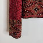 Laurence Kazar Vintage  Jacket Womens XL Red Silk Beaded Sequin Evening 90s Photo 1