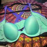 VSX Sport Purple Aqua Knock Out Zip Front High Impact Sports Bra Workout Sz 36C Photo 2