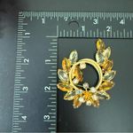 Vintage Unsigned Juliana Yellow Amber Rhinestone Crystal Open Back Brooch 22g. Photo 8
