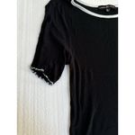 Almost Famous  Striped Stretch Lettuce‎ Hem Top Large 90s Y2k Preppy Black Retro Photo 2