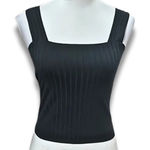 BP  Crop Tank Top Sleeveless Straight Neck Ribbed Stretchy Black Women's XS NWOT Photo 0