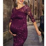 Tiffany Rose Maternity Dress Womens 1 Amelia Lace Maroon Floral Print Formal B48 Red Size 4 Photo 0