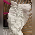 NWT Monica Nera Maya White Ruffle Strap Gathered Mini Dress Luxury Graduation S Photo 2