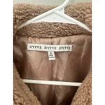 HYFVE Womens Small Tan Brown Sherpa Fleece Button Down Crop Jacket Coat Photo 2