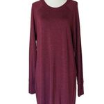 Athleta Sweatshirt Style Midi Dress Size M/T Burgundy Photo 0