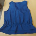 Apostrophe  Navy Ruffled Sleeveless Top Size LP Long Petite Balletcore Boho Fairy Photo 3