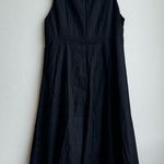 Banana Republic NWT  Black Linen Blend Button Front Classy Fit Flare Dress Size 8 Photo 3