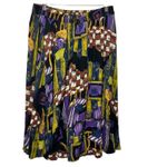 VTG Sharon Anthony Women Skirt 20W Multicolor Abstract Rayon Midi Boho Art Print Purple Photo 1