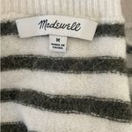 Madewell  Sweater Women M Gray Stripe Wrap Bodice Cozy Warm Contemporary Gorpcore Photo 1