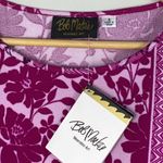 Bob Mackie  New! Wearable Art womens magenta mix  floral top size S Photo 2