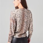 Brochu Walker  Cashmere Wool Millie Leopard‎ Printed Vee Boxy Cropped Sweater XS Photo 8