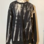 🩵NWT🩵 WOMENS 100% COTTON TIE DYE CREWNECK SWEATSHIRT BLACK & WHITE SIZE LG Photo 1