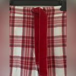 Boden red/white plaid pajama pants, elastic waist, pockets, velvety tie; size 14 Red Photo 1