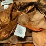 Dress Barn Brown Glitter Fairy Boho Floral asymmetrical 3/4 sleeves blouse - large Photo 3