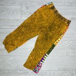 Women’s patchwork cropped long pants capris boho / Hippi rustic pants small Orange Photo 2