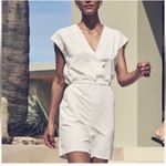 Athleta Marlow Romper XS Pearl White Python Snakeskin Print Elastic Waist Photo 1