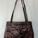 Vintage Eel Skin Hong Kong Shoulder Purse 8x12" Brown Photo 0
