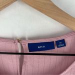 Apt. 9 APT.‎ 9 Pink Metallic Striped Crepe Chiffon High Low Long Sleeve Women's Top M Photo 1