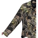 SILKLAND Pure Silk Safari Animal Print Lightweight Jacket Blazer Size 8 Career Black Photo 7