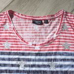 Onque Casuals Striped Patriotic Stars and Stripes Short Sleeve Tee Size L Photo 5
