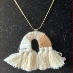 18” Gold Tone Necklace with Earth Tone Rainbow Pendant Photo 3