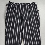 Nine.Eight Womens Pant Size 6 Black White Striped Belted Cropped Career Business Photo 2