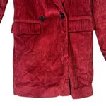 Altar'd State Corduroy Double Breasted Blazer Womens XS Red 100% Cotton Holiday Photo 2