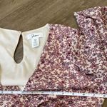 Japna  Pink Purple Floral Faux Wrap Surplice Long Sleeve Short Dress ~ Size M Photo 11