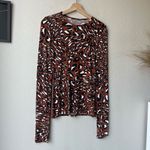 Alexandre Vauthier Brown Leopard Animal Print Long Sleeve Crewneck‎ Tee Size L Size L Photo 2