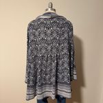Dalia Collection Dalia Blue and White Open Front Cardigan Photo 1