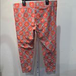 Matilda Jane Orange White Blue Medallion Print Capri Leggings Womens Size L Photo 3