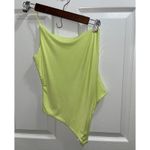 Good American  90s Good Touch One Shoulder Bodysuit Size 2 in a Key Lime Color Photo 3