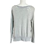 Pam & Gela Juicy Couture Distressed Tie Side V Neck Sweatshirt Oversized Small Photo 3