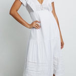 Rails  Eden White Lace Midi Dress Summer Short Sleeve Photo 0