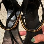 Gucci Coraline Nero Black Suede Thong T strap flats gold bamboo 2016 size 35.5 Photo 10