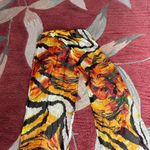 Vintage floral silk scarf by‎ Adrienne landau. Orange Photo 3