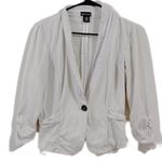 Wet Seal  White Blazer with Shawl‎ Lapels and Ruched Sleeves Photo 0