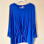 Iris  | Cobalt Blue Twist Front Long Sleeve T-shirt Sz 3X Photo 0