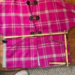 Vintage 70’s women’s rare Pioneer Wear Pink Plaid wool Women's Coat cape Tan Size L Photo 3