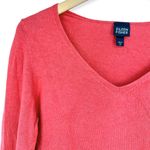 Eileen Fisher | Medium | Coral Silk/Cashmere V-Neck Cinch Waist Pullover Tunic Photo 1