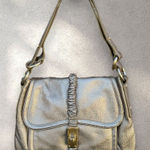 Emporio Armani Armani Emporio Leather‎ Adjustable Strap Shoulder Satchel Bag Silver Turn Lock Photo 0