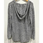 Chicos Women’s Gray Black Speckled 100% Linen Casual Pull Over Hoody 2 Photo 1
