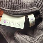 Athleta Black Drape Neck Snap Closure Sweatshirt Cardigan Women's Medium Photo 2