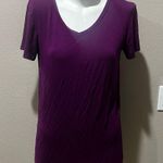 Halogen  purple stretchy short sleeve shirt Photo 1