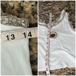 Love Peace and Lazy Days Sunflower Crop Tank Top XS White Cottagecore Y2K Boho Photo 5