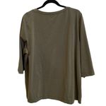 Caslon π« 3/4 Sleeve Stretch Cotton V-Neck, Long Tee, Olive Green, Plus-Size 2X Photo 5