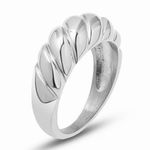 SIZE 5 Stainless Steel Weaving Twisted Dome Ring Silver Photo 0