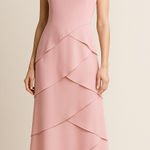 Vintage Ursula of Switzerland pastel pink layered ruffle gown‎ dress, 6 Photo 0