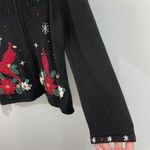Dress Barn Vintage Women's Black Cardinals Embellished Holiday Sweater Size L Photo 7